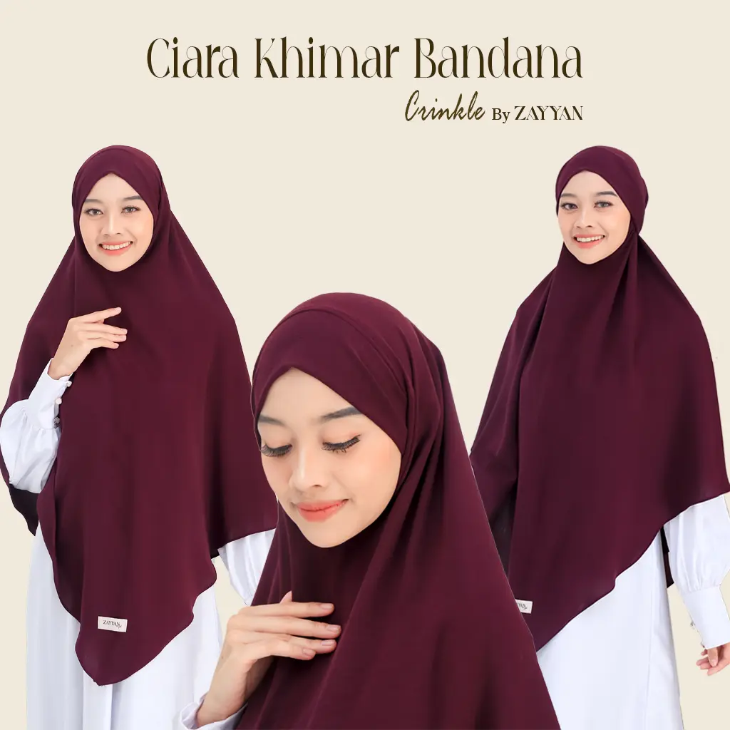 Zayyan. Ciara Khimar Bandana Khiban Crinkle Airflow 100x125cm