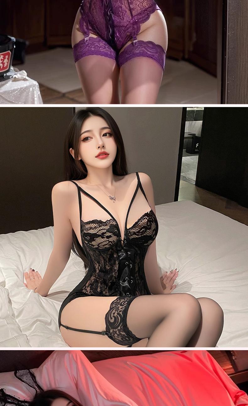 Product Introduction of Đồ lót nữ gợi cảm, đồ ở nhà cổ sâu khoét ngực viền ren, đồ liền thân dây áo xẻ cao, đồ lót lãng mạn hở lưng, bộ đồ thỏ gợi cảm, tặng tất ren gợi cảm, chất liệu thân thiện với da, thiết kế ôm sáng tôn dáng hoàn hảo 6
