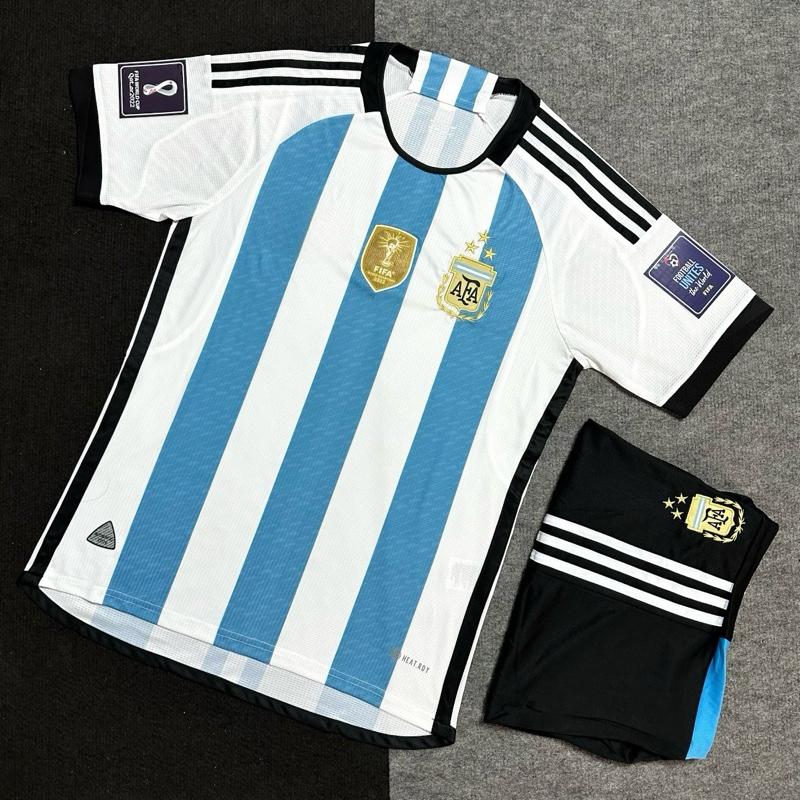  Bộ Quần Áo Bóng Đá Đội Tuyển Argentina 2022- In MESSI - Vải Polyester Thái Cao Cấp 