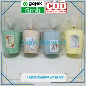 Souvenir Pernikahan Ulang Tahun dan Khitanan Gelas Plastik Kemasan Plastik isi 50 PCS