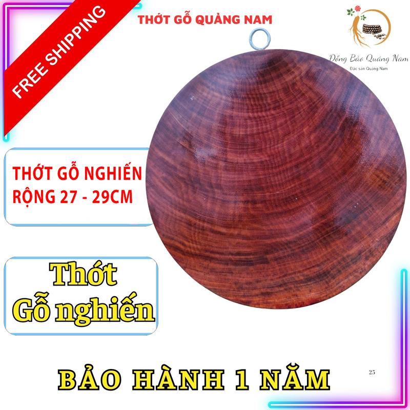 Thớt gỗ nghiến 27, 28x4 có đai inox thớt kháng khuẩn không lên dăm lên mùn, thớt kháng khuẩn