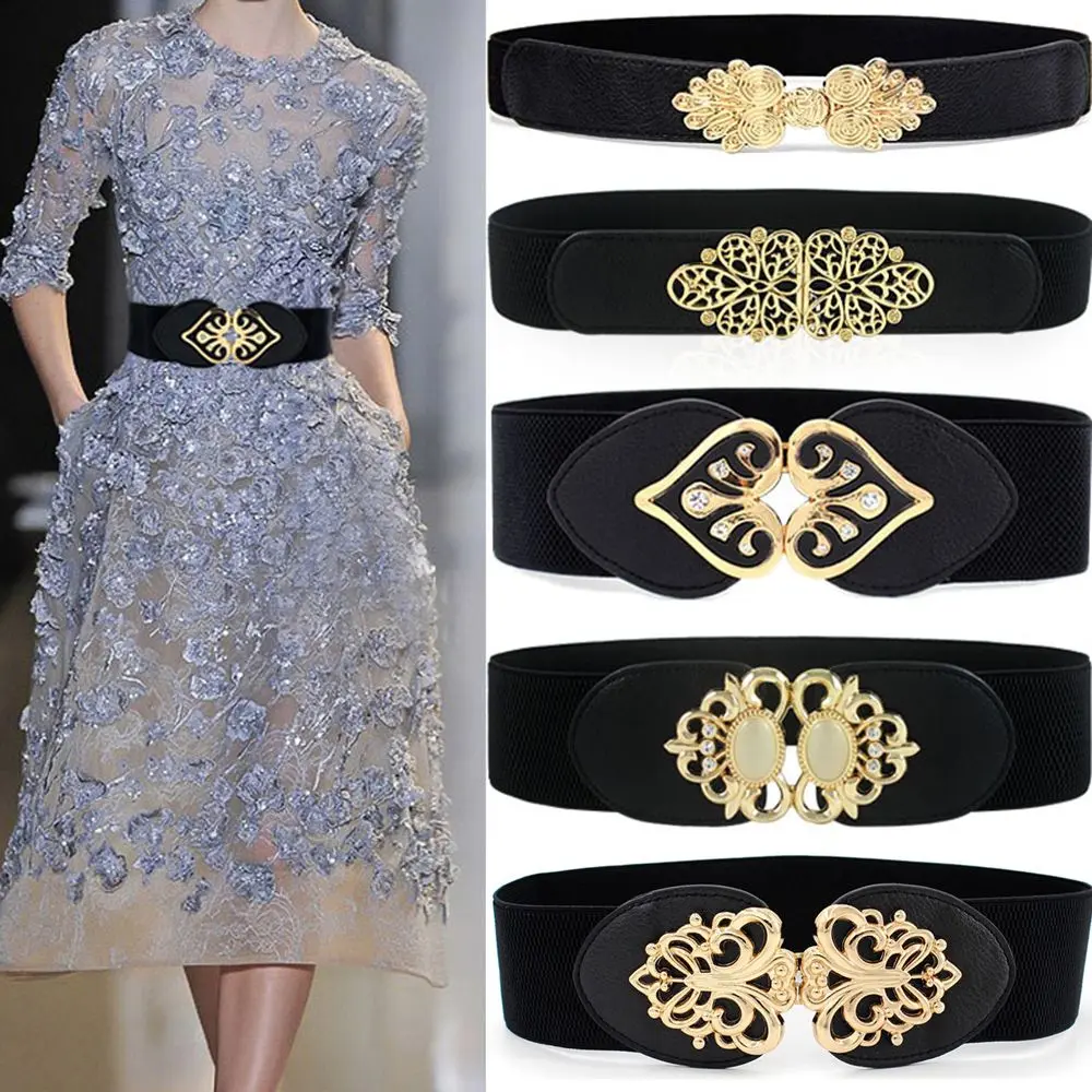 Đồ Dùng Quần Áo Thời Trang Cho Nữ, Phụ Kiện, Dây Đeo Váy, Thắt Lưng Rộng, Dây Thắt Lưng, Khóa Co Giãn