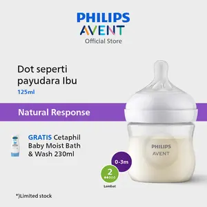 Philips Avent | Botol Susu Bayi | Natural Response | Dot Seperti Payudara Ibu | 125 ml | Single | SCY900/01