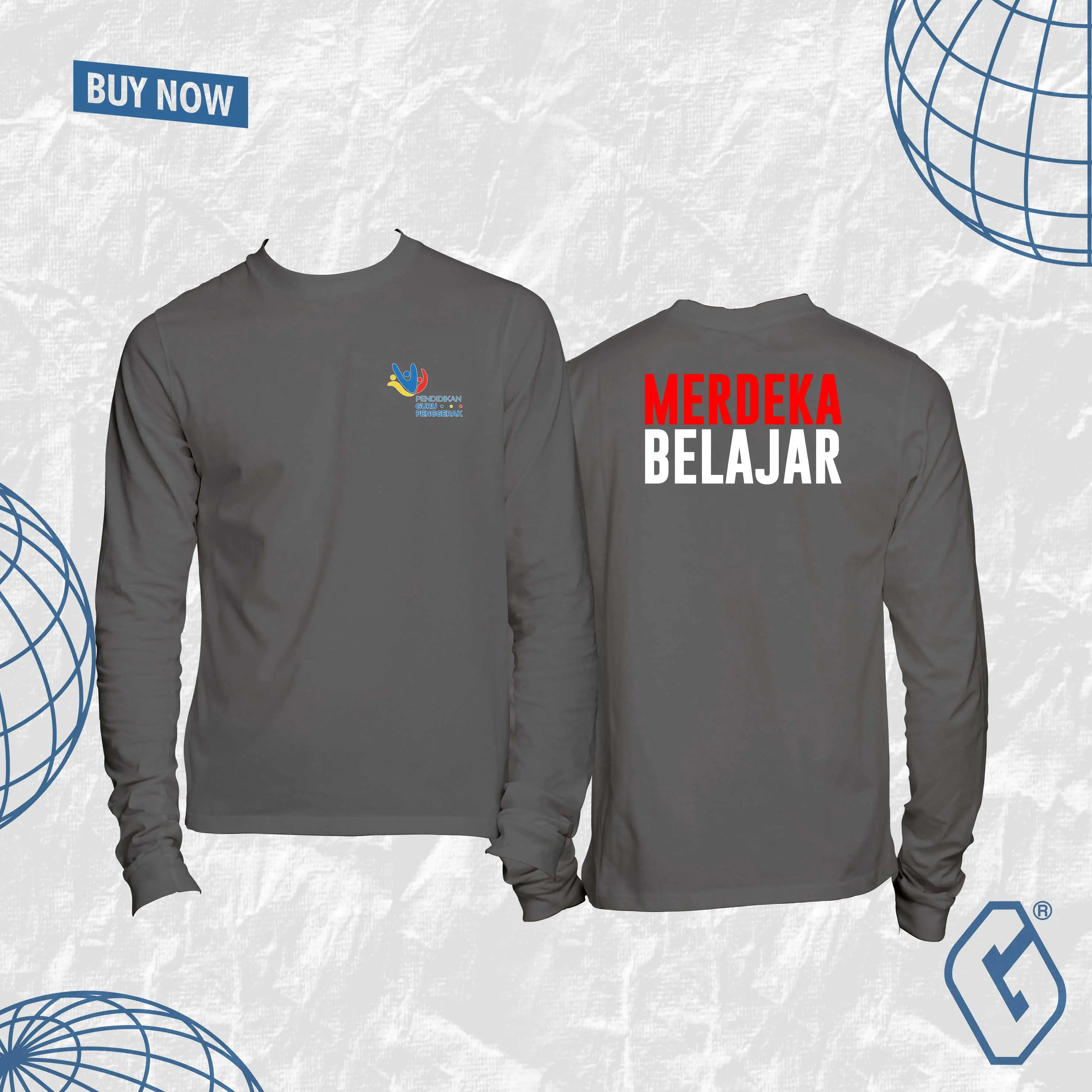 kaos pendidikan guru penggerak panjang / baju merdeka belajar longsleeve