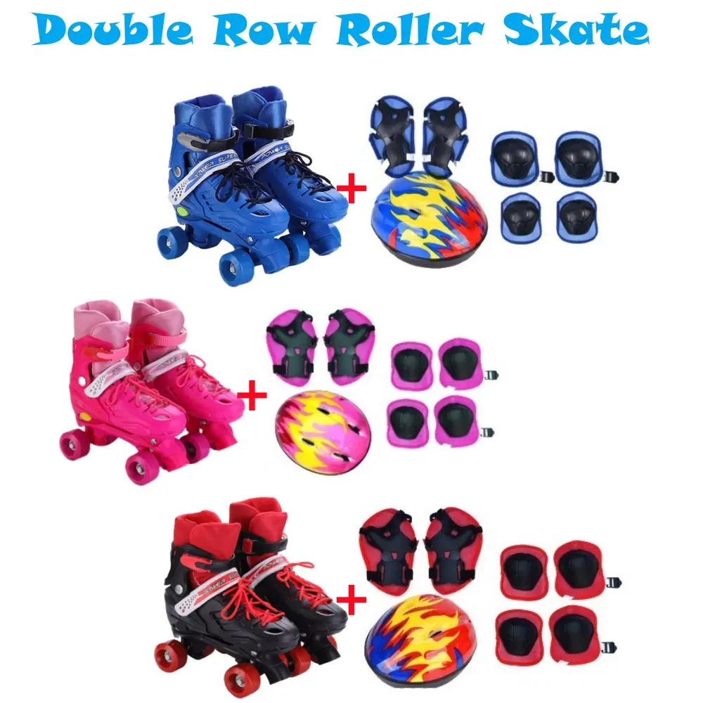 Ready Stock **Free Bag** Double Row Roller Skate Kids Roller Blade Kasut Roda Kanak Kids Inline Skates Roller Skate
