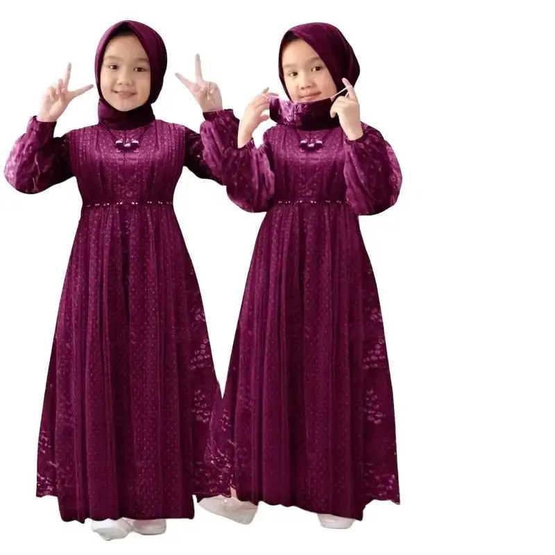Baju Anak Perempuan Maxi Jahwara Kombinasi Mutiara Panjang Tile Variasi Gamis Dress Pesta Syari Wanita Lebaran - Remaja, Kondangan