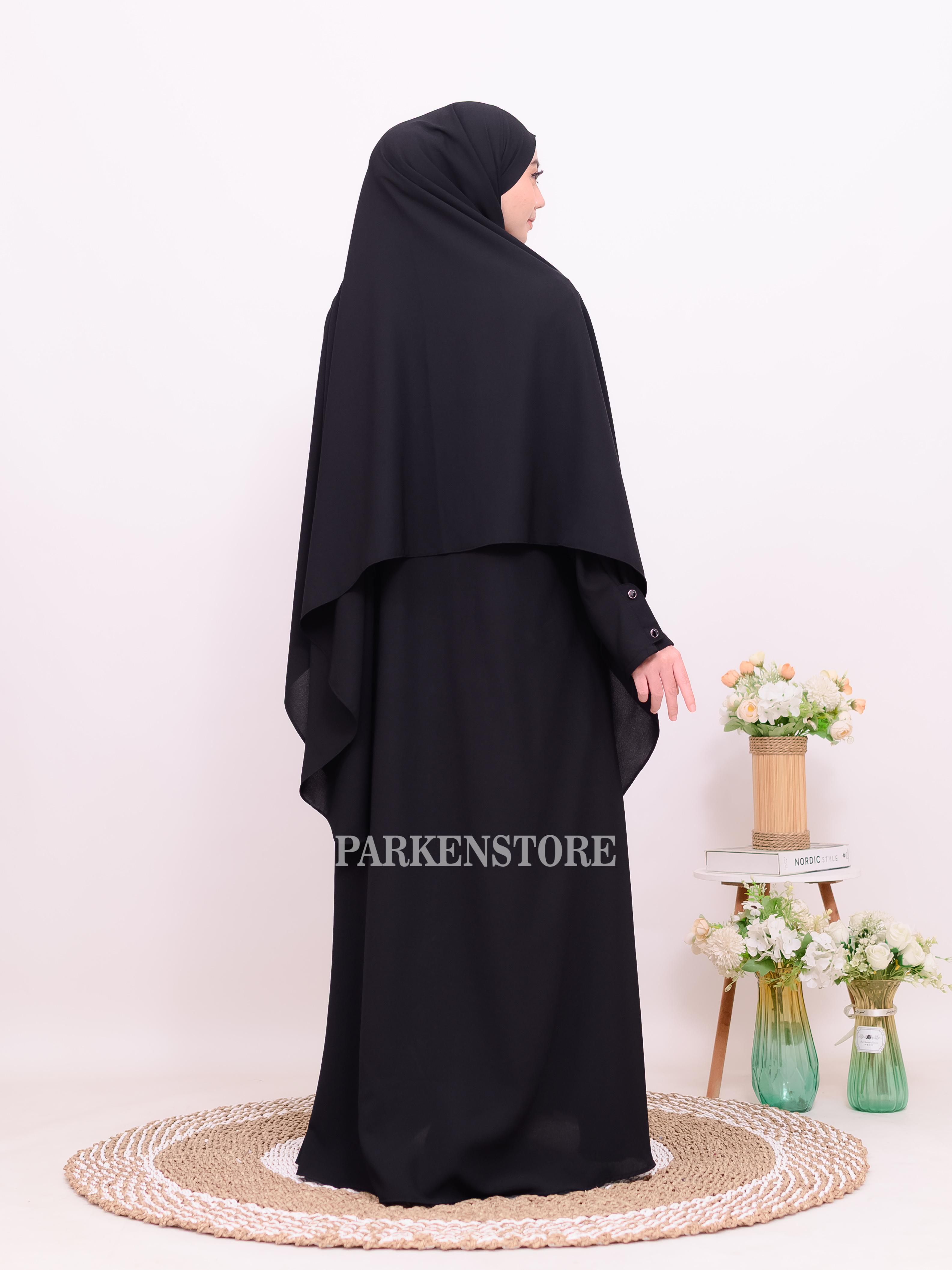 Gamis Maisha - Abaya Syar'i Set Hijab PASBAN + Free Cadar tali Sabrina Anti UV Wanita Muslim  Dewasa Remaja Syari Lebaran Pesta