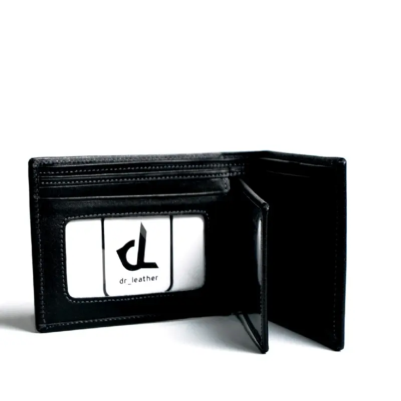 dr_leather - Dompet Lipat Pria 100% ORIGINAL Asli Kulit Dompet Kartu Uang Hitam 3