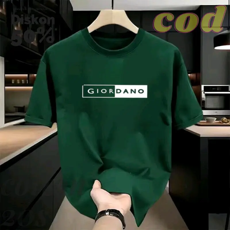 DN STORE SHOP T - Shirt Baju Kaos  Distro Atasan Pria Wanita Pria Wanita giodn Blok  Logo putih cootun Combed 20S Tebal Nyaman Navy Keren 5