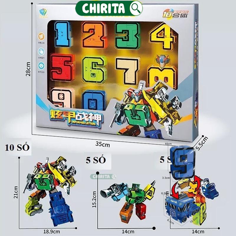  Đồ Chơi Lắp Ráp Robot Biến Hình 10 Số Cho Bé 