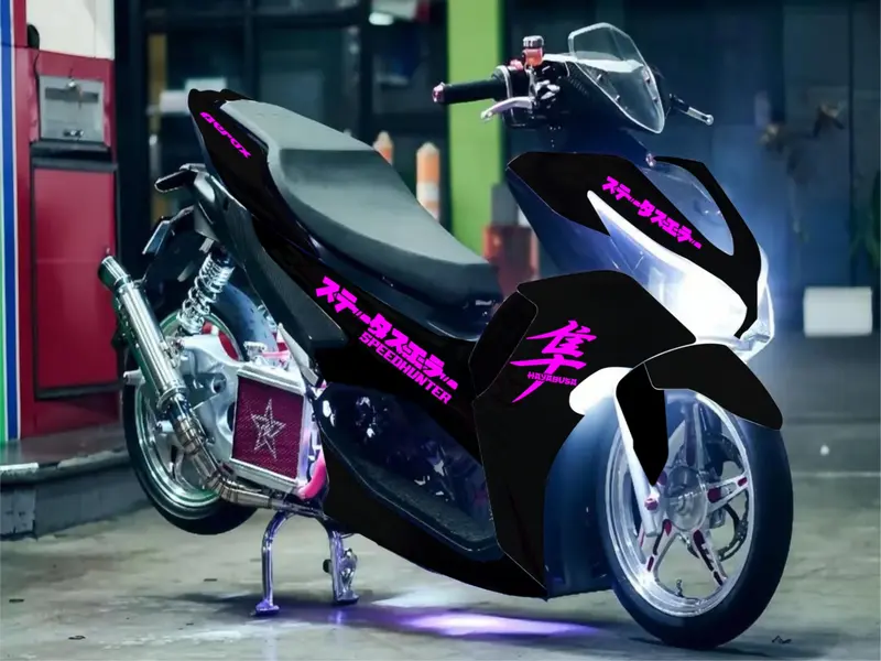STRIPING || CUTTING STICKER/STRIPING YAMAHA AEROX 155 NEW || STIKER AEROX 155 NEW STRIPING LIS VARIASI Motorcycle 8
