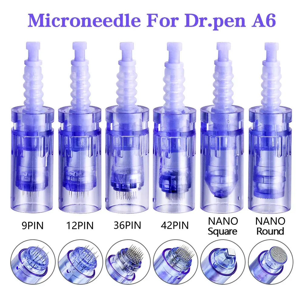 10Pcs Dr Pen A6 Replacement Bayonet Tips 12/36/42Pins Nano Facial Care Accessory