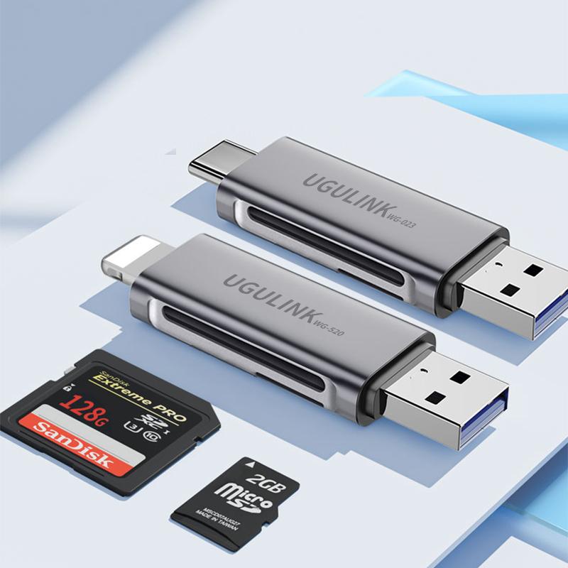 Bộ Chuyển Đổi OTG, UGULINK, 1 CÁI, 4 trong 1, Tương thích USB Loại C và USB-C, Tương thích với Máy Ảnh, SD, MicroSD, TF, Đầu đọc thẻ nhớ, Thích hợp cho máy tính xách tay và điện thoại, Lựa chọn tốt nhất cho máy ảnh và camera giám sát