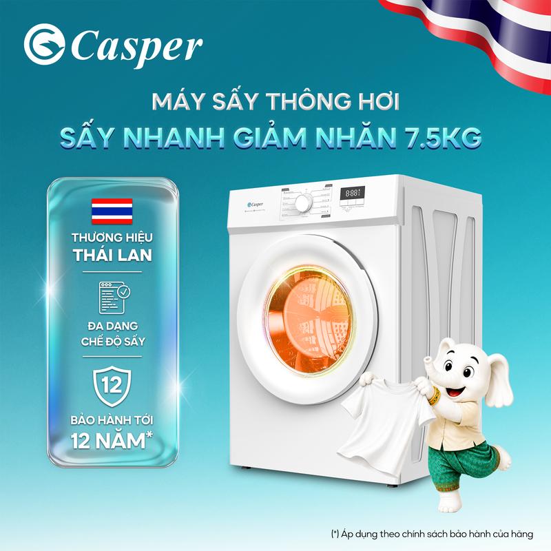 Máy sấy thông hơi Casper 7.2KG/ 7.5KG TD-72VWD/ TD-E75VW1