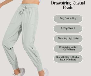 Women's Summer Jogger Pants – Drawstring, Quick-Dry, Casual, Fitness & Running Style [YA81]