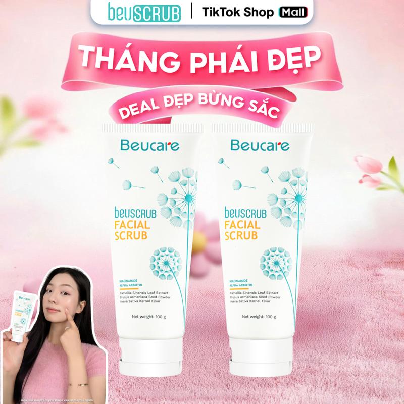 [COMBO 2TDC]_TDCL821 COMBO 2 BEUSCRUB kem Tẩy Tế Bào Chết Cho Da Mặt Nam Nữ 100g, Skincare Làm Đẹp Da, Hỗ Trợ Làm Sạch Da , Dưỡng Ẩm Dịu Nhẹ da nhạy cảm dầu mụn, Giúp Da Mịn Màng và Tươi Sáng Trà