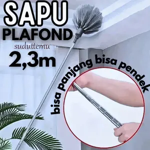 Sapu Sawang Plafon Sarang Laba Atap Langit Langit Rumah Panjang Retractable 2.3m/Alat Pembersih Atap Langit-Langit Rumah