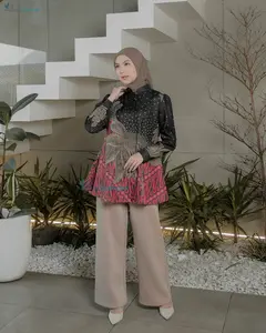 Atasan Batik Wanita Modern Lengan Panjang Puffy Blouse Batik Namara Baju Batik Kerja Modern