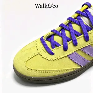 Walk&co Sepatu Sneaker Warna Kuning dengan Tali Ungu dan Detail Ungu di Sisi