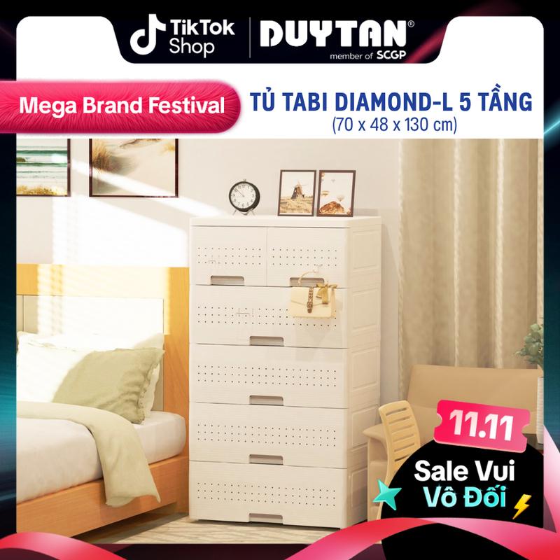 【Live Tủ Tabi Diamond-L 5 ngăn tủ nhựa Duy Tân cao cấp sang trọng tủ quần áo đa năng tiện lợi nhựa đa sắc tủ