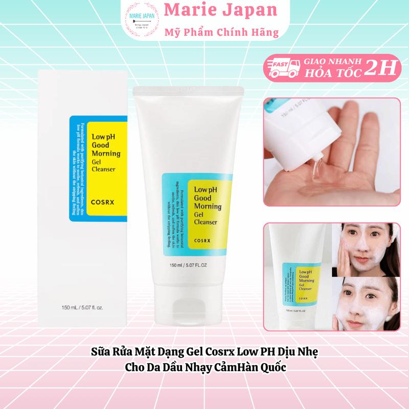 Sữa Rửa Mặt Dạng Gel Cosrx Low PH Dịu Nhẹ, Cho Da Dầu Nhạy Cảm Hàn Quốc