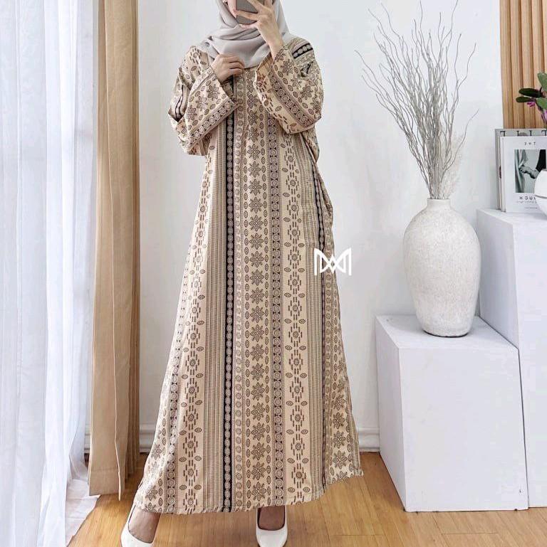 Daster Gamis Home Dress  Bumil Busui Rayon Viscose Longdress Muslim Nyaman Motif Panjang miranda 2