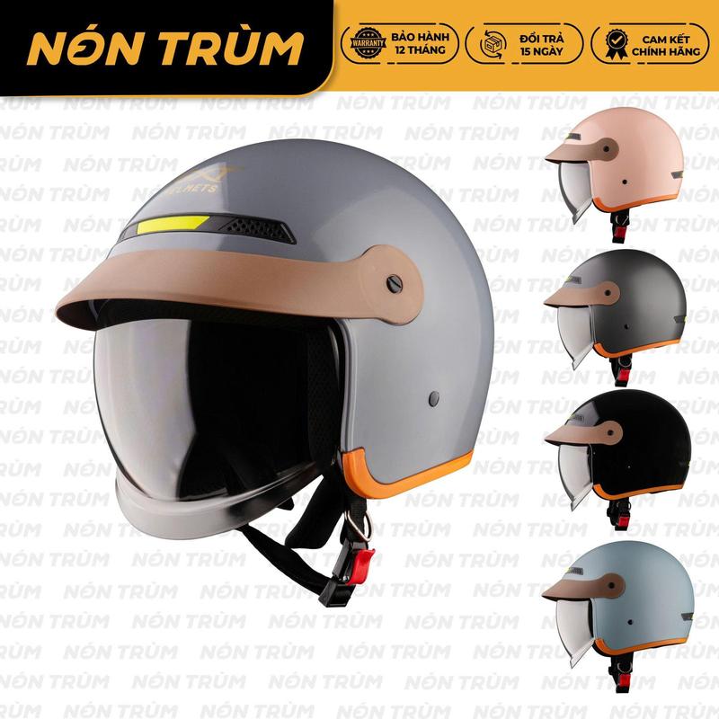  GXT Mũ Bảo Hiểm Kính Âm 3 4 GX139 Kèm Lưỡi Trai Nhựa Màu Nâu 