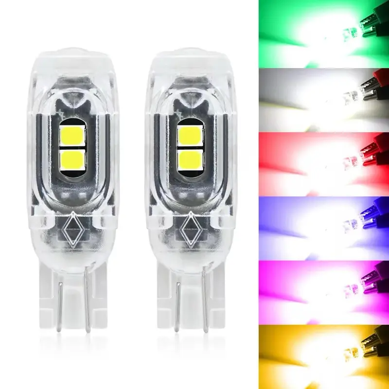 2 pcs Lampu LED Mundur Senja Sein T10 5 SMD Titik Mata Sen Rem Canbus W16W Motor Mobil