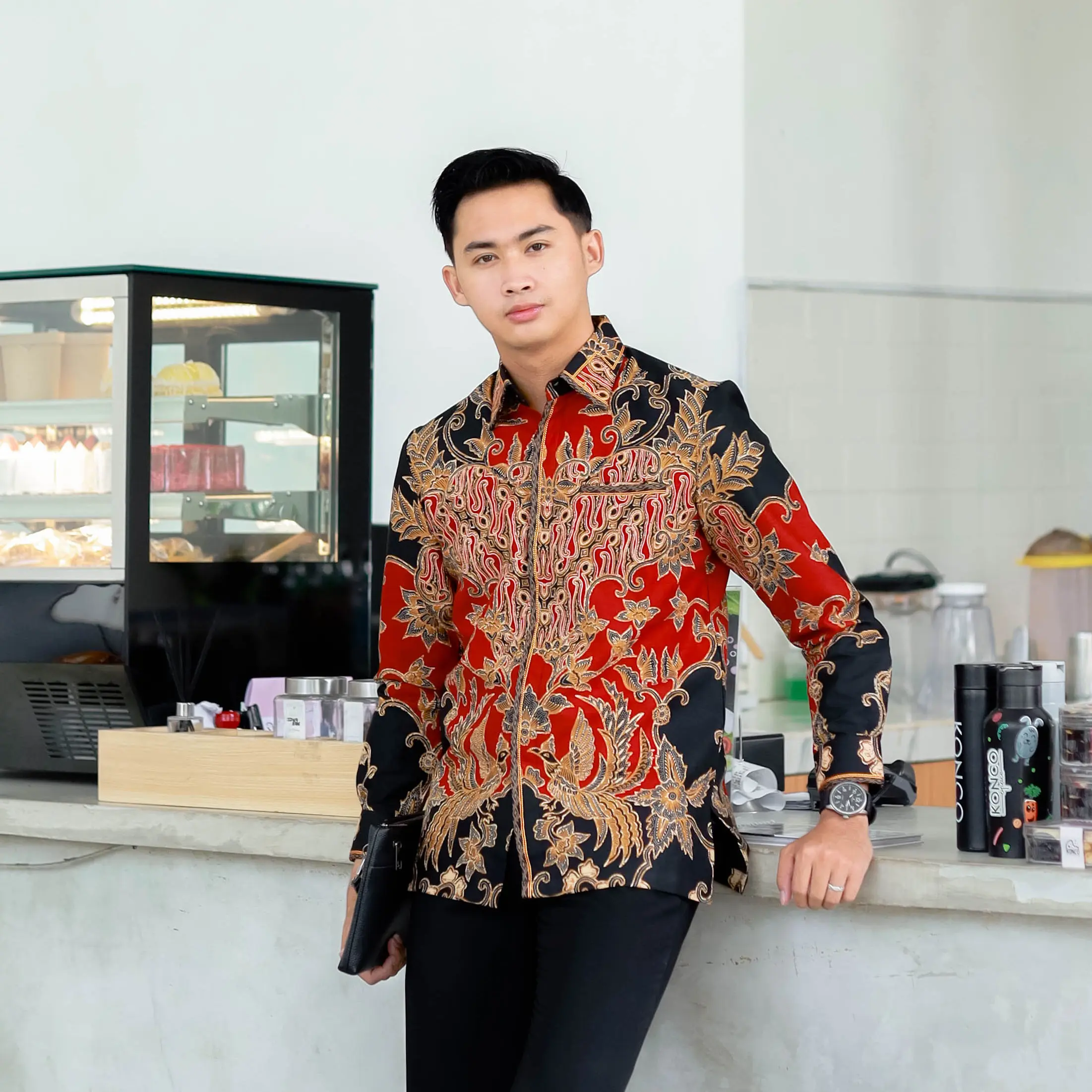 Batik Pria Hem Smock Bordir A792 Katun Halus