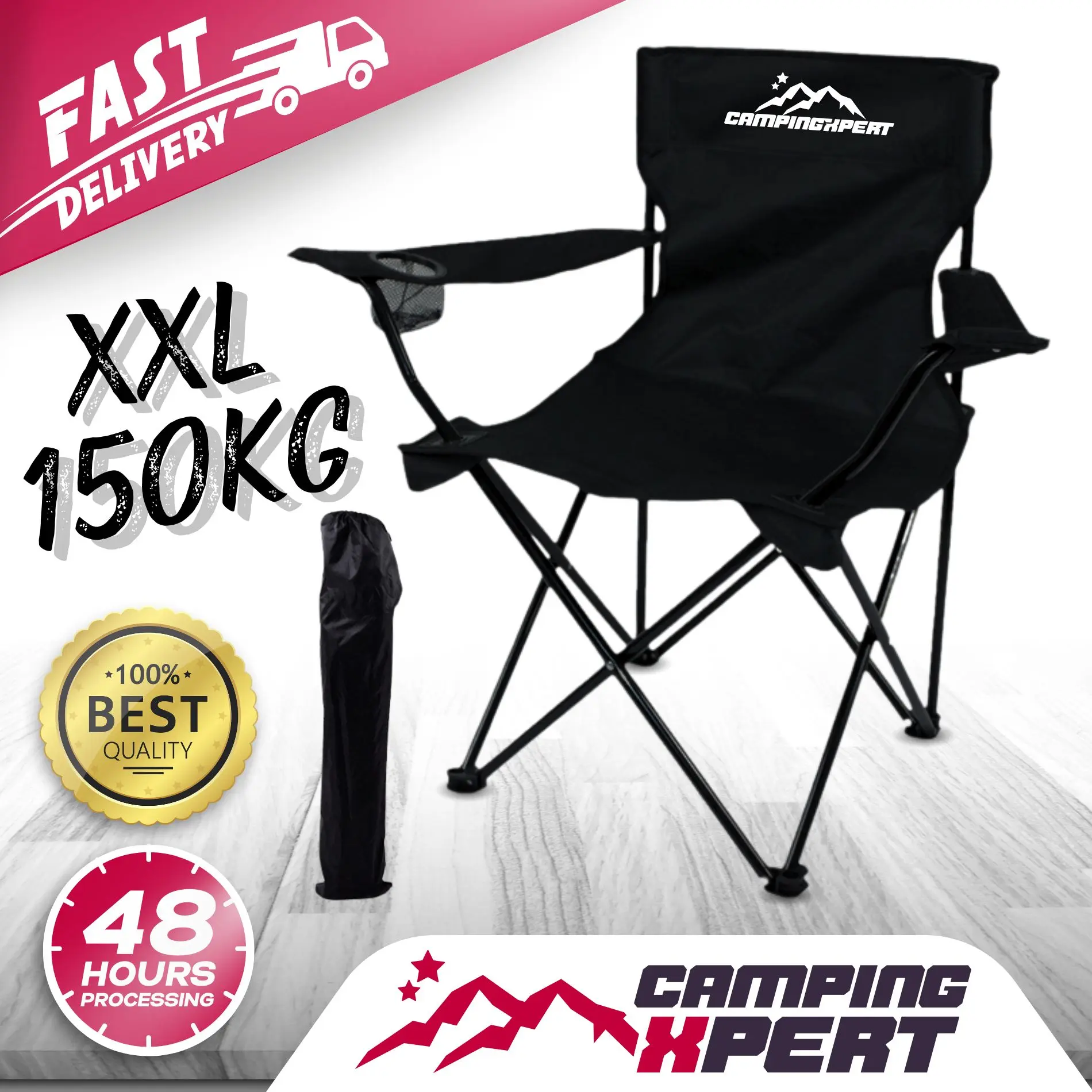 CAMPINGXPERT Kerusi Camping Portable Lipat Reka Bentuk Ringan dan Tahan Lasak  Portable Picnic Outdoor Camping Chairs Kerusi Healing