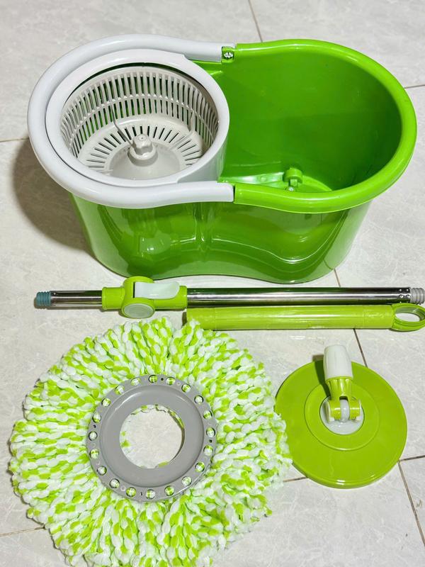 BỘ LAU NHÀ 360 ĐỘ - MÂM NHỰA Cây Lau Nhà Lau Sàn