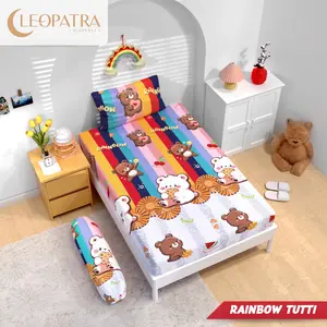 Cleopatra Sprei Motif Uk 90 / 100 / 120 x 200 x T 20 - Bahan Katun Sintetis / Motif Minimalis / Halus Lembut