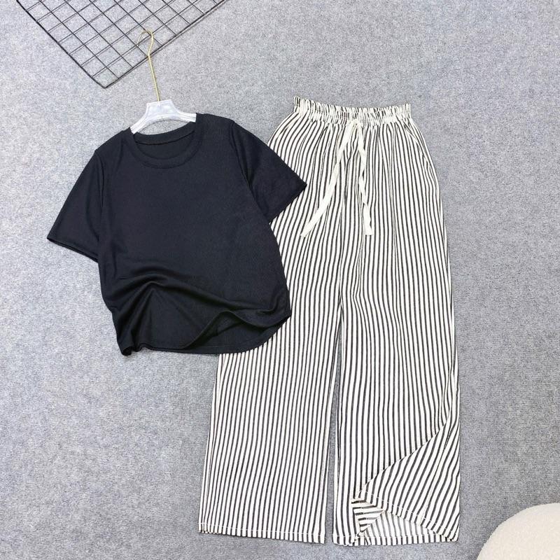 Set Bigsize CÓ LẺ QUẦN ÁO Áo Thun Quần Suôn Phong Cách Trẻ Trung Cho Nữ Chuppy Mặc Thường Ngày 50-92Kg - G244 Q534