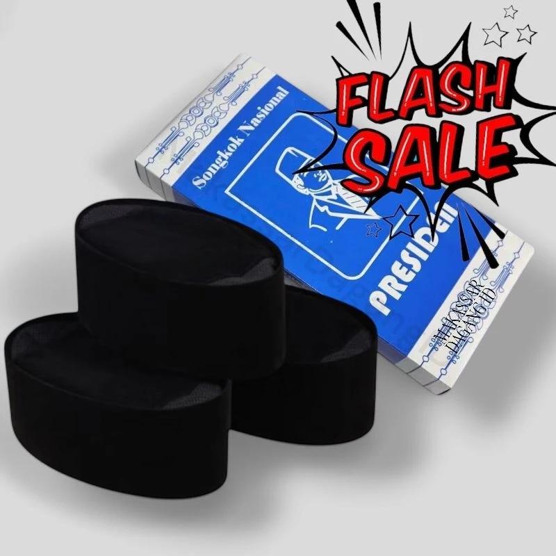 SONGKOK HITAM AC Peci Presiden Kopiah Polos Tinggi 9cm Exclusive Berkualitas Dewasa Anak Bludru Premium Nasional Muslim 1