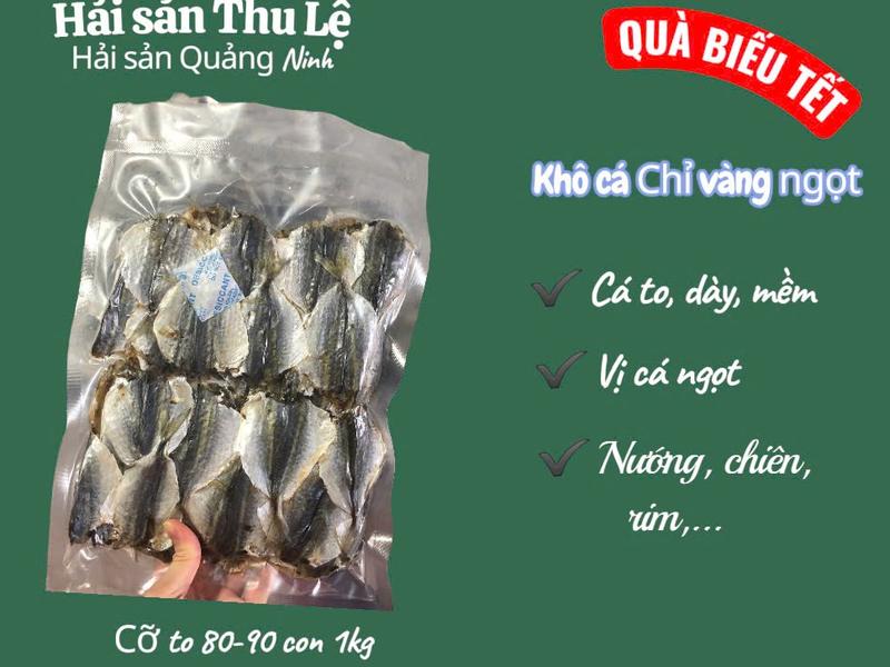Cá chỉ vàng khô ngọt cỡ TO 80-90 con Hải sản Thu Lệ Thức Ăn Food