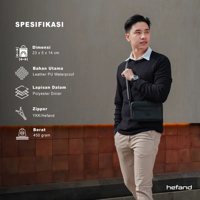 Hefand.co - Handbag Pria Aero Exclusive Tas Selempang & Genggam Clutch Pouch Wallet Kecil Hand bag Sling bag Slempang Pria Waterproof Tahan Air Cocok Untuk Kado Pria Ulang Tahun Pacar Cowok 2