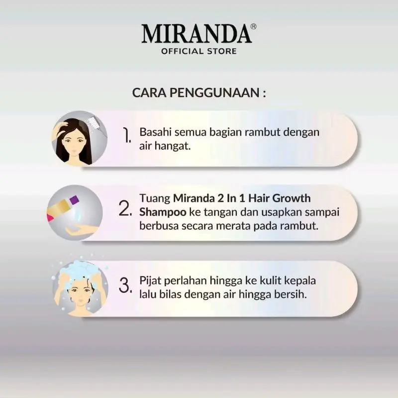 MIRANDA Shampoo Kuda 200 mL ( Kemasan Baru) Hair Growth Biotin Shampoo 3
