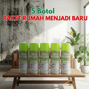 Pengecatan dinding, cat lateks putih, cat untuk interior, menutupi noda di dinding putih, renovasi rumah Paket Keluarga