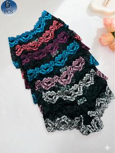 70140-2  * 6 pantaletas con un hermoso encaje en diferentes colores que te hara lucir elegante, fresca, hermosa y comoda.