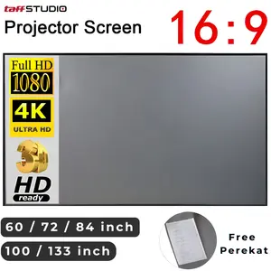 TaffSTUDIO Kain Layar Proyektor Anti-light Ambient Screen Curtain 16:9