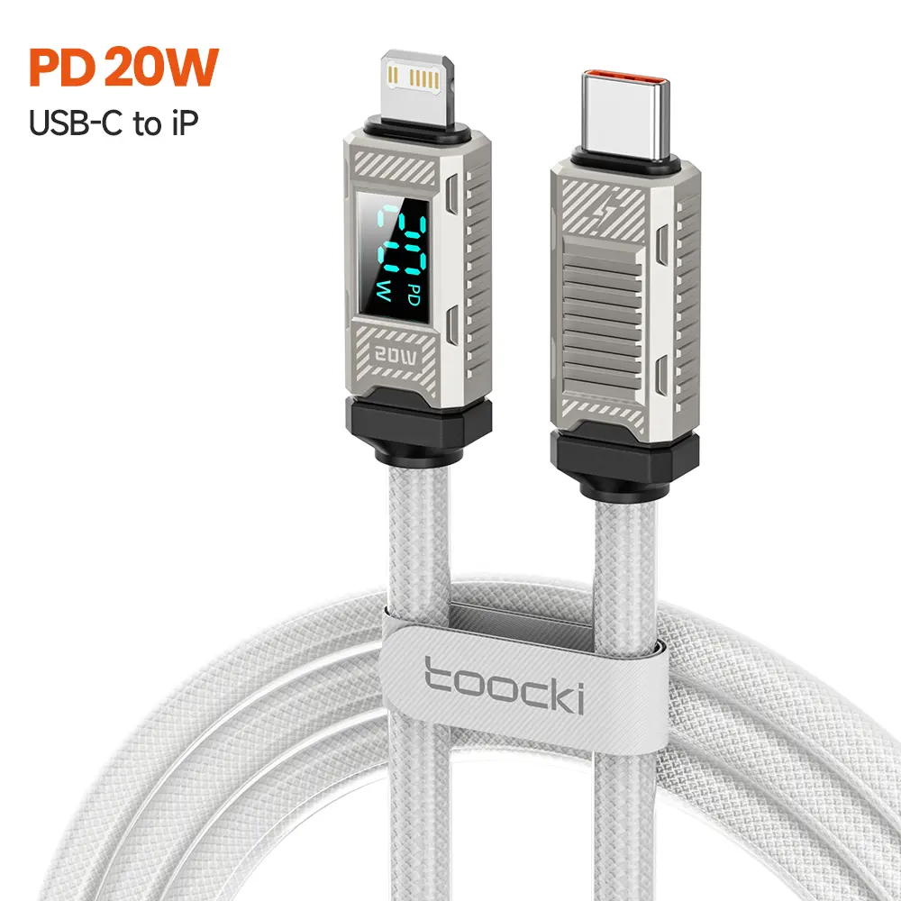 Cable USB-C to IOS 20W for IPhone14 13 12 11Pro Xs Max Plus iPad Macbook data cable digital display design