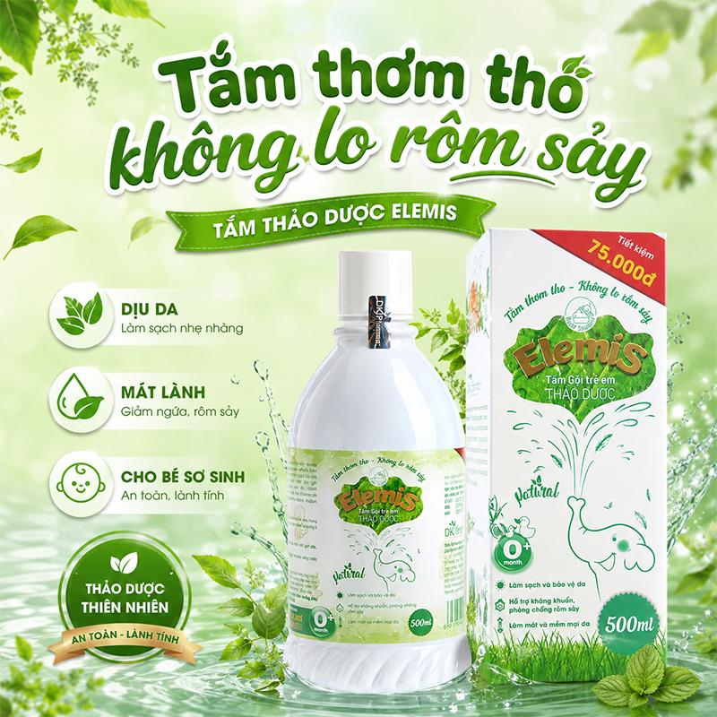 Nước tắm gội Elemis 500ml Thảo dược thiên nhiên cho bé Làm sạch, bảo vệ làn da…