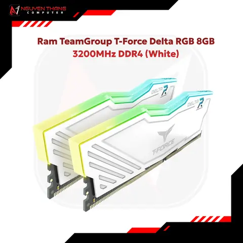 Ram TeamGroup T-Force Delta RGB 8GB 3200MHz DDR4 (White)