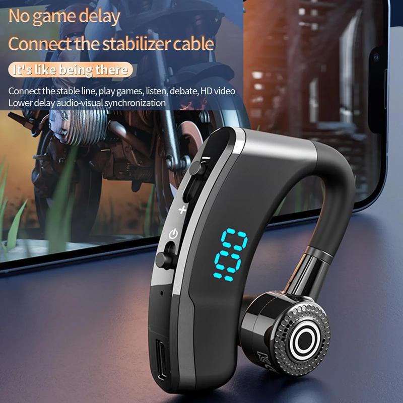 Tai nghe Bluetooth-compatible không dây V9 Pro, màn hình Led thông minh, tai nghe kinh doanh rảnh tay, móc tai, tai nghe nhét tai có micrô 4