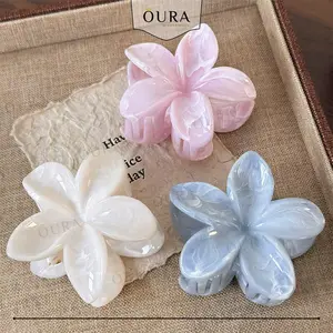 Jepit Rambut Bunga Kamboja Motif Marble Jepitan Bali Flower Korean Hair Clip