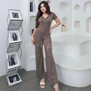 Jumpsuit Wanita spandek amira kancing polos