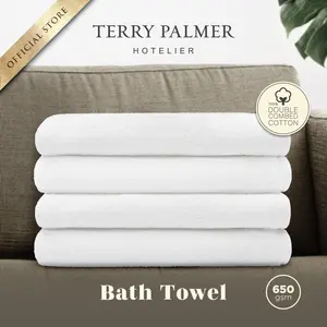 Handuk Terry Palmer Hotelier - Bath Towel 650gsm - 70 x 140cm - White Edition - Handuk Mandi / Handuk Hotel