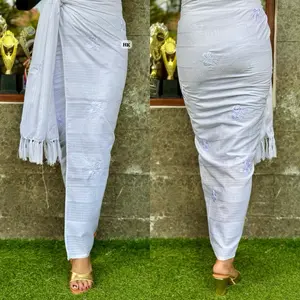 kamen khusus putih Kss etnik bordir set selendang