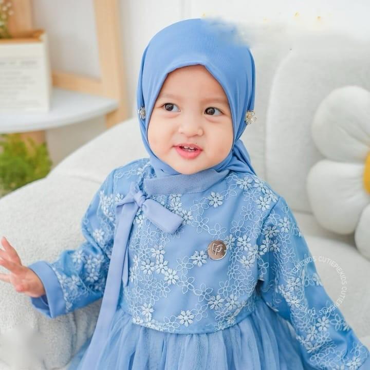 Product Introduction of Mafaza Dress Kids Pesta Brukat Mewah Simple Elegant Gamis Anak Perempuan Muslimah Umur 3 4 5 6 Tahun Bahan Velvet Mix Tile Gaun Lebaran Baju Anak Cewek Perempuan Kondangan Pink 43