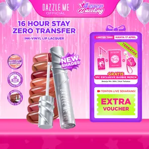 [BPOM] DAZZLE ME Ink-Vinyl Lip Lacquer Lip Cream Lipstik Glossy Tahan Lama 16 Jam Lip Vinyl Transferproof Waterproof Anti Luntur Lipstick Lip Gloss Bibir Plump Non-Sticky Make Up Lip